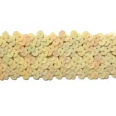 4 soros irizáló elasztikus flitterbortni, 4 cm széles - BEIGE